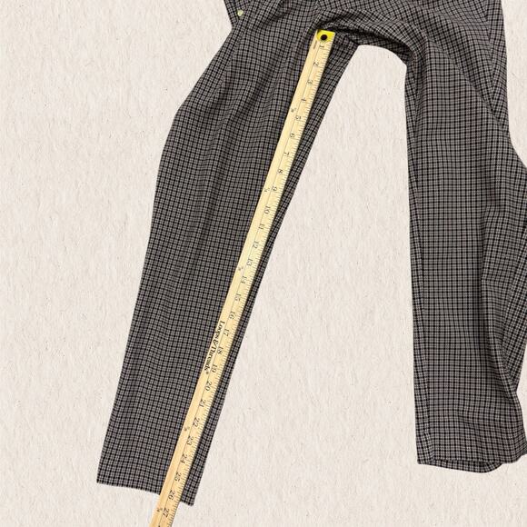 Anne Klein Pants Size L - Brown Houndstooth Check Slim Trousers Fall Workwear - Picture 12 of 12